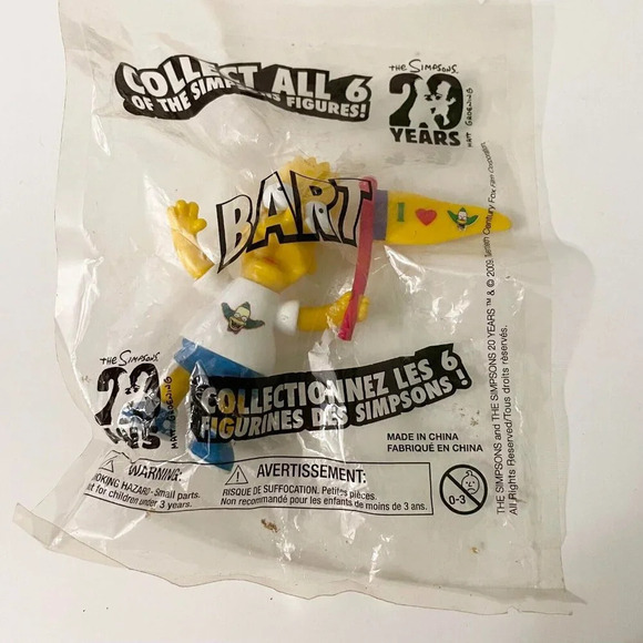 Lot  of 6 The Simpsons Toys Keychains Bart Krusty the Clown Maggie Groundskeeper - Picture 2 of 16